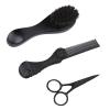 Beard Kit Grooming Set Professional Beard Trimming Kit with Rotatable Folding Comb Beard Brush and Scissors for Men Beard Care Styling and Shaping Zinc Alloy Stainless Steel view 2