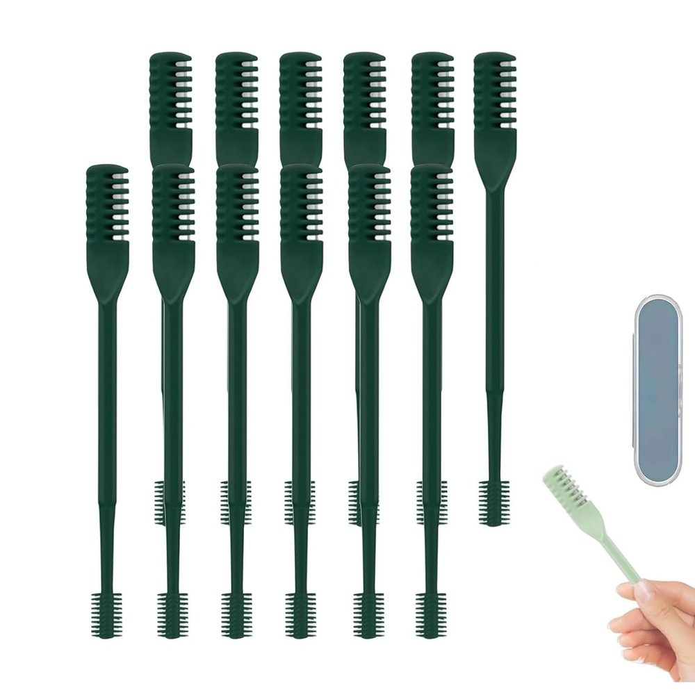 GHSGHS 2-in-1 Nasal Hair Cutter Manual 360 Rotating Nose Ear Hair Trimmer with Storage Box Travel Essentials for Women Men (Deep Green,12)