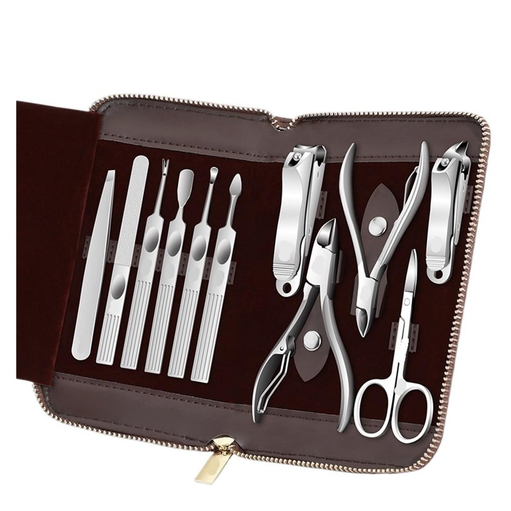 11 in 1 Manicure Tools Nail Clippers Set Stainless Steel Cutter Pliers Scissors Kit Foot Care Hand