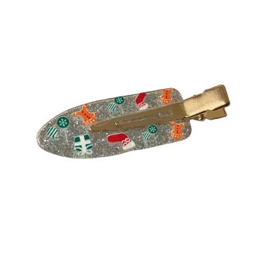 Candy Christmas Socks Gift Elk Christmas Grip Clip Hairpin