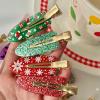Candy Christmas Socks Gift Elk Christmas Grip Clip Hairpin view 2