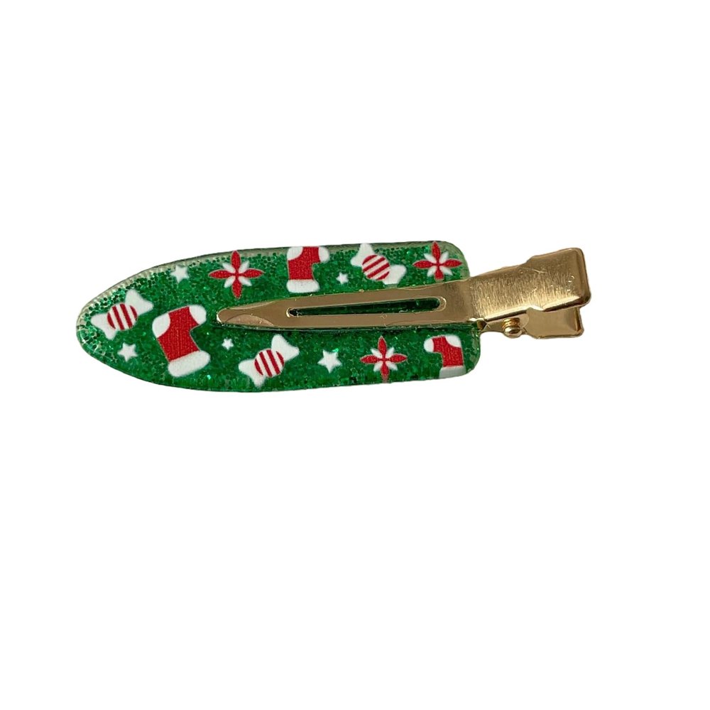 Candy Christmas Socks Gift Elk Christmas Grip Clip Hairpin
