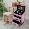 Ncescmal Rolling Makeup Case, Large Cosmetic Trolley with Locks, Make up Bag with dividers, Cosmetics Storage Organizer (Pink Color) view 4