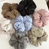 2 Pcs Soft Fabric Scrunchies for Hair,5.1 inch Large Elastic Hair Ties Ropes Fluffy Silky Scrunchie for Women-Beige view 3