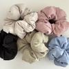 2 Pcs Soft Fabric Scrunchies for Hair,5.1 inch Large Elastic Hair Ties Ropes Fluffy Silky Scrunchie for Women-Beige view 4