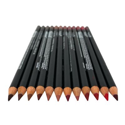 12-Piece Wooden Lip Liner Pencil, High Pigmented Lip Makeup, Long-wearing, Deep and Rich in Color, 7.5 inches Long Pencil (12 Assorted Colors)