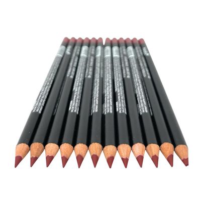 12-Piece Wooden Lip Liner Pencil, High Pigmented Lip Makeup, Long-wearing, Deep and Rich in Color, 7.5 inches Long Pencil (L57 Real Red)