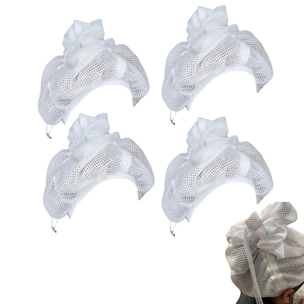 4pc net plopping cap for drying curly hairplopping cap curly hair net Curling drying(D1)