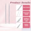 2 Pcs Stainless Steel Cuticle Pusher, Nail Cleaning Cuticle Stick, Nail Cleaner Tool, Polish Remover Tool for Professional Manicure Pedicure view 3