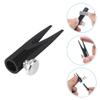 OSOLADY 2Pcs Makeup Pencil Sharpener for Eyeliner and Lip Liner Dual-Sided Metal Sharpener with U-Shaped Slots Easy to Use Beauty Tool for Eyebrow and Cosmetic Pencils Black and Silver view 3
