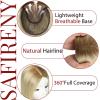 SAFIRENY Hair Toppers for Women Real Human Hair No Bangs 150 Density 16 inch 75 grams 6x7 inch Large Base for Women with Thinning Hair Ash Brown to Platinum Blonde(16inch #860) view 4