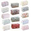 AMAZBEE Makeup Bag Bulk for Purse 14 PCS Quilted Organizer Pencil Bag with Zipper Floral Cosmetic Bags for Travel Separation view 1