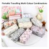 AMAZBEE Makeup Bag Bulk for Purse 14 PCS Quilted Organizer Pencil Bag with Zipper Floral Cosmetic Bags for Travel Separation view 2
