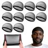 10 Pcs Wave Cap for Men, Soft Breathable Black Stocking Caps for Men Elastic Comfortable Hair Cap for Mens Adult Sleeping Running Exercising view 1