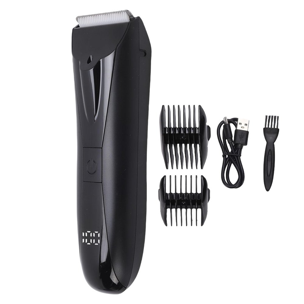 ZJchao Professional Electric Body Hair Trimmer for Men Intimate Grooming Kit with R Shaped Hair Comb Light Ergonomic Handle Stainless Steel Ceramic ABS Material