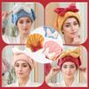 2-Pack Microfiber Hair Towel Wrap for Women - Quick-Dry & Absorbent Hair Turbans with Bow Design, Soft Wet Hair Cap for Shower & Travel, 10.7inch(B) view 2