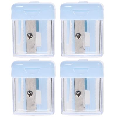 Beatifufu 4Pcs Eyebrow Pencil Sharpener with Abs Lid Makeup Tool for Lipstick Eyeliner Cosmetic Pencils Compact Lightweight Sharpener for Travel and Daily Use Random Color