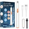 Acavado Nose Hair Trimmer for Men Women, Painless USB Rechargeable Nose Trimmer for Men, Eyebrow & Facial Hair Trimmer Dual Edge Blades for Smoother Cutting with IPX7 Waterproof, White view 1