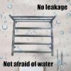 Black Electric Towel Rack with Top Shelf Wall Mounted Stainless Steel Hot Towel Warmer Right Line Heated Drying Rack with Constant Temperature for Spa & Bathroom view 3