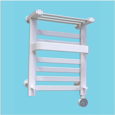 Wall-Mounted Heated Towel Rack - Black Aluminum Towel Dryer with Top Shelf for Bathroom Spa & Hotel Use - Stylish & Efficient Heated Towel Warmer