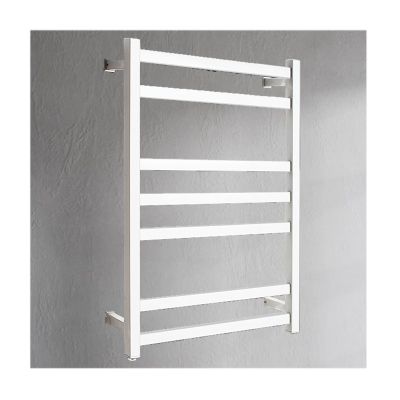 Stainless Steel 7-Bar Electric Heated Towel Rack Wall-Mounted Hardwired Design White Bathroom Towel Warmer for Luxurious Spa Experience