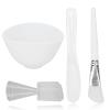Facial Mask Mixing Bowl Set Soft Silicone DIY Face Mask Tools for Even Application Skin Care White 4pcs view 1