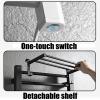 Black Wall-Mounted Towel Heater Rack for Bathroom & Spa - Right Wire Heated Drying Rack Aluminum with Top Shelf Ideal for Hotels & Home Use view 3