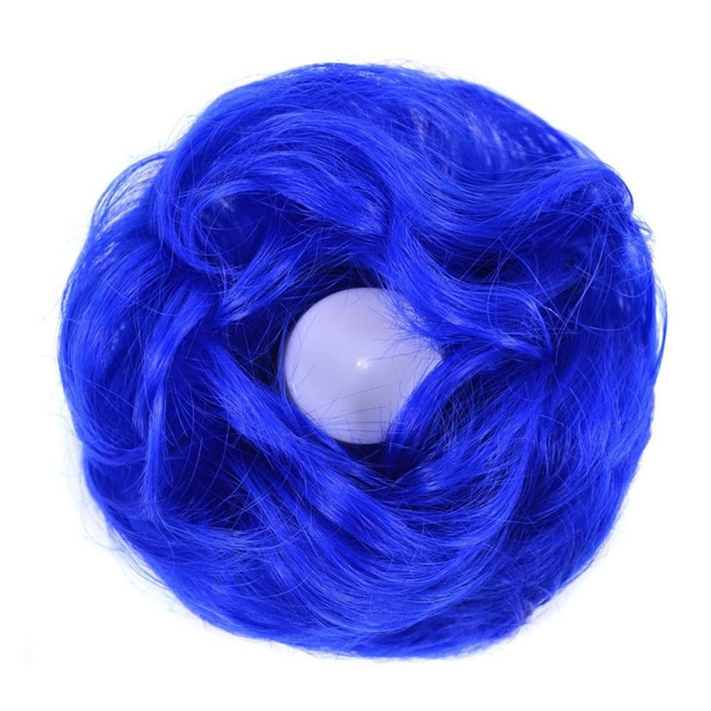 DorkTees Hair Bun Pieces for Women 1 Pack Messy Bun Hair Hoops Ponytail Extensions Synthetic Donut Curly Wavy Wigs for Women