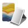 Impressions Vanity Touch Pad Folio LED Makeup Mirror with Tri Tone LED Lighting, Printed Flip Cover Portable Compact Mirror with Soft Touch Sensor, Dimming Function Pocket Mirror for Women (Waves) view 1