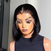 oulaer HD Lace Short Bob Wigs 13X6 HD Lace Front Wig Blunt Cut Glueless Human Hair Natural Color HD Wig Pre Plucked Braziljan Hair for Women 150% Density 10Inch view 3