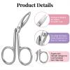 2Pcs Eyebrow Tweezers Scissor Precision Stainless Steel Flat Straight Tip Eyebrow Facial Remover for Hair Plucker Women and Men Facial Hair view 3