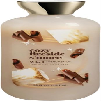 2-in-1 Body Wash and Bubble Bath  Cozy Fireside SMore Scent, 16 oz | Moisturizing Shower Gel & Foaming Bath Soap for Women, Men, Relaxing Daily Cleanser Pack Of 1