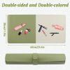 INCREWAY Dresser Protector Mat Makeup Pad Leather Material Waterproof and Oil-Proof Double-Sided Non-Slip Table Protector Craft and Nail Art Table Mat Office Writing Board (White-Green) view 2