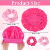 Satin Bonnets for Baby, Kids Bonnets for Girls, Satin Silk Hair Bonnet for Sleeping, 2 Pcs Silk Sleep Cap and 2 Pcs Soft Pink Hairs Tie for Curly Hair Braids for Teens Child Toddler view 2