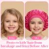 Satin Bonnets for Baby, Kids Bonnets for Girls, Satin Silk Hair Bonnet for Sleeping, 2 Pcs Silk Sleep Cap and 2 Pcs Soft Pink Hairs Tie for Curly Hair Braids for Teens Child Toddler view 4