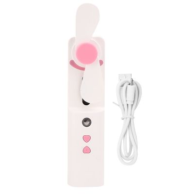 Nanometer Atomizer Handheld Hydrating Spraying Machine Portable USB Rechargeable Moisturizing Fan Face Mist for Skincare Makeup Travel Pink Green 10ml (Pink)
