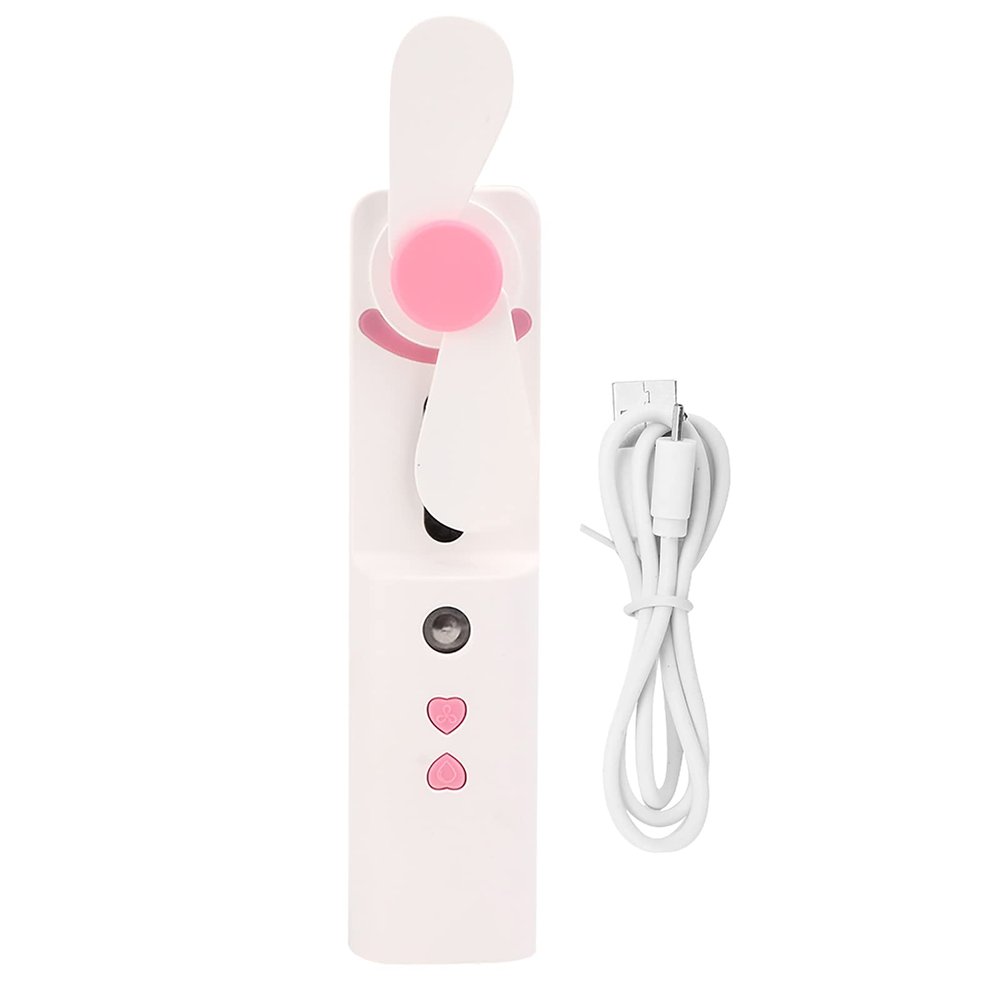 Nanometer Atomizer Handheld Hydrating Spraying Machine Portable USB Rechargeable Moisturizing Fan Face Mist for Skincare Makeup Travel Pink Green 10ml (Pink)