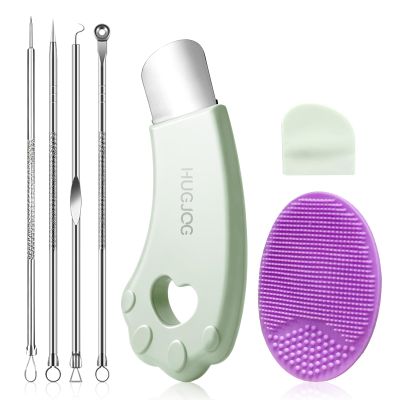 Blackhead Remover Tools Set with Pore Cleaner Spatula, Silicone Face Scrubber & 4 Pimple Extractor Tools, Black Head Remover for Face Skin Care
