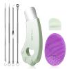 Blackhead Remover Tools Set with Pore Cleaner Spatula, Silicone Face Scrubber & 4 Pimple Extractor Tools, Black Head Remover for Face Skin Care view 1