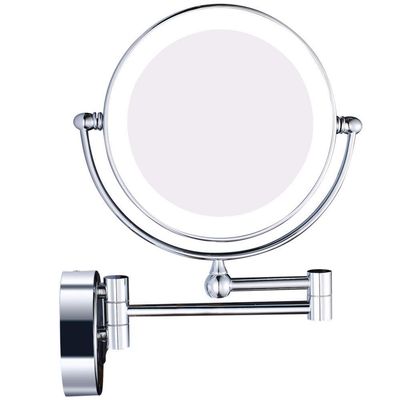 MFQJJRRMI Makeup Mirrors Wall Mounted,Bathroom Brass Lighted Magnify Folding Extendable Vanity Mirrors
