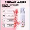 RENFAYE LASHES Eyelash Extension Shampoo + Brush / 2.2 fl.oz / 60ml / Eyelid Foaming Cleanser/Wash for Extensions & Natural Lashes/Safe Makeup Remover/Supplies for Professional & Home Use view 2