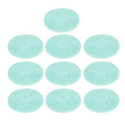 Silicone Makeup Brush Cleaning Mat Round Portable Cosmetic Brush Cleaner Pad for Sponge and Brushes 10pcs Soft Reusable Travel Friendly