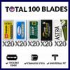 ABS American Beauty Supply Double Edge Safety Razor Blades Sampler Pack for Men-Includes 4 Top Global Brands: Feather Astra Personna Derby-Comfortable Shaving Fits All Double Edge Safety Razors (100) view 2