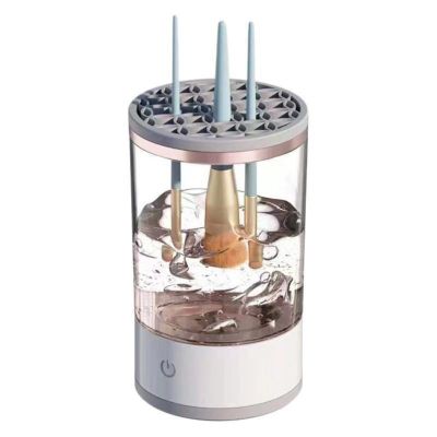 Automatic Makeup Brush Cleaner and Dryer, Sonic Vibration Deep-Cleaning Tool with Visible Chamber, Multi-Brush Cleaning, Gentle Water Spin, Dustproof Storage for Beauty Tools