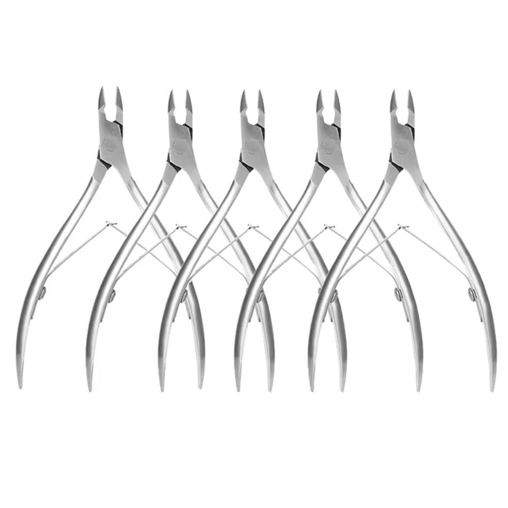 For 1 Pack Stainless Steel Cuticle Scissors - Professional Thin Blade Nail Clippers for Manicure, 5pcs, BH01 ERBUFAY