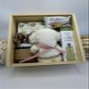 Comfort Collection Spa Gift Box Set with Plush Bear, Verbena Hand Cream, Aromatherapy Candle, Natural Soap, Wooden Box, Best Wishes Card for Self-Care and Relaxation view 1