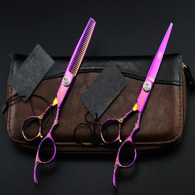 IOCCIOBB Professional Hair Cutting Shears, Upscale Japan 440c 6 inch Purple Plum Cut Barber Scissors thinning Hairdressing