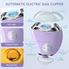 Automatic Electric Nail Clippers for Seniors & Adults with LED Light & 3 Speeds, Rechargeable Nail Trimmer Adult with File & Storage Case, Safe Fingernail Grinder with Storage for Scraps - Purple view 3