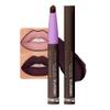 2-IN-1 Lipstick Lipliner, Velvet Matte Finish, Smooth & Plump, 12 Universal Lip Color-Nude Pink Rose Mauve Berry Plum, Creamy Formula for Lip Makeup, All-Day Wear, Cruelty-Free (#12 CHARCOAL VELVET) view 1