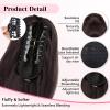 ALXNAN Curly Wavy Claw Clip Ponytail Extension,18" Dark Brown view 3